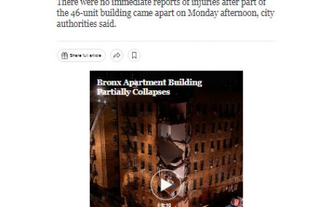 配资服务 美媒：突发！纽约一6层大楼部分坍塌
