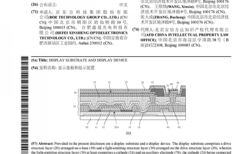 京东方Ａ公布国际专利申请：“显示基板和显示装置”
