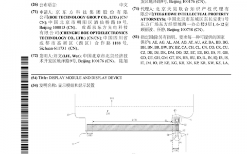 京东方Ａ公布国际专利申请：“显示模组和显示装置”