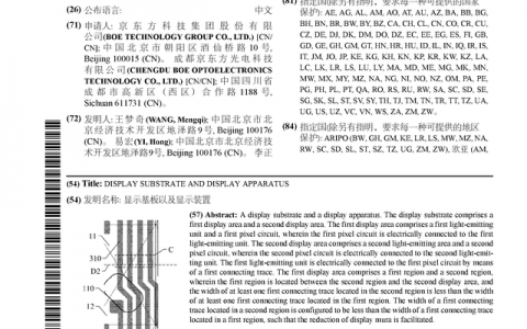 京东方Ａ公布国际专利申请：“显示基板以及显示装置”