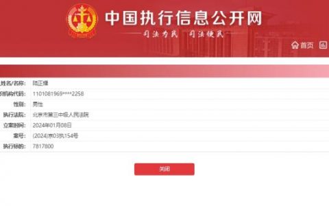股票配资是什么? 陆正耀被强制执行781万余元