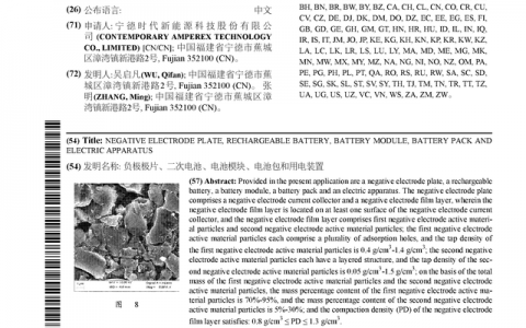 宁德时代公布国际专利申请：“负极极片、二次电池、电池模块、电池包和用电装置”