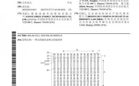 隆基绿能公布国际专利申请：“一种太阳能电池和太阳能组件”