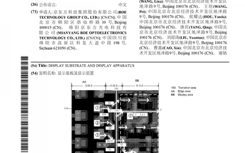 京东方Ａ公布国际专利申请：“显示基板及显示装置”