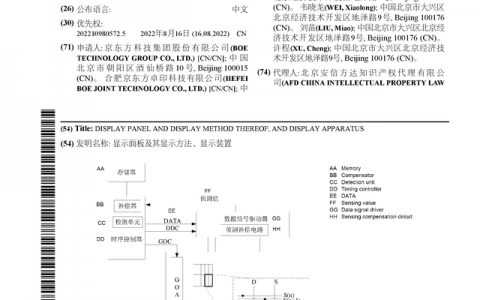 京东方Ａ公布国际专利申请：“显示面板及其显示方法、显示装置”