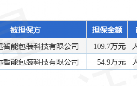 泰禾智能披露2笔对外担保，被担保方为合肥正远智能包装科技有限公司
