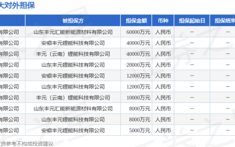 丰元股份披露14笔对外担保，被担保公司达5家