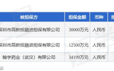 翰宇药业披露3笔对外担保，被担保公司达2家